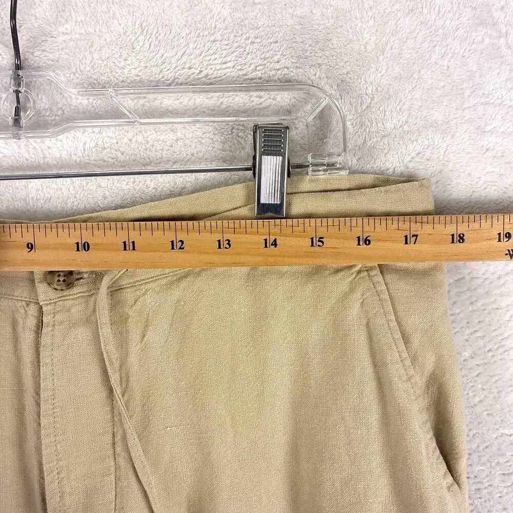 Murano Pants Mens 34x30 Beige Linen Button Fly Preppy Hamptons Summer Beach